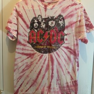 AC/DC Red and White Graphic Tee